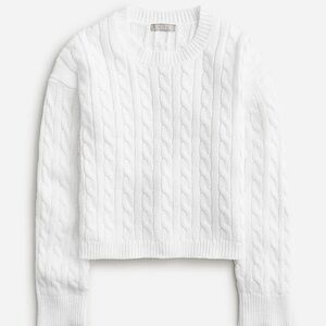 J. Crew Women's Classic White Cable Knit Sweater